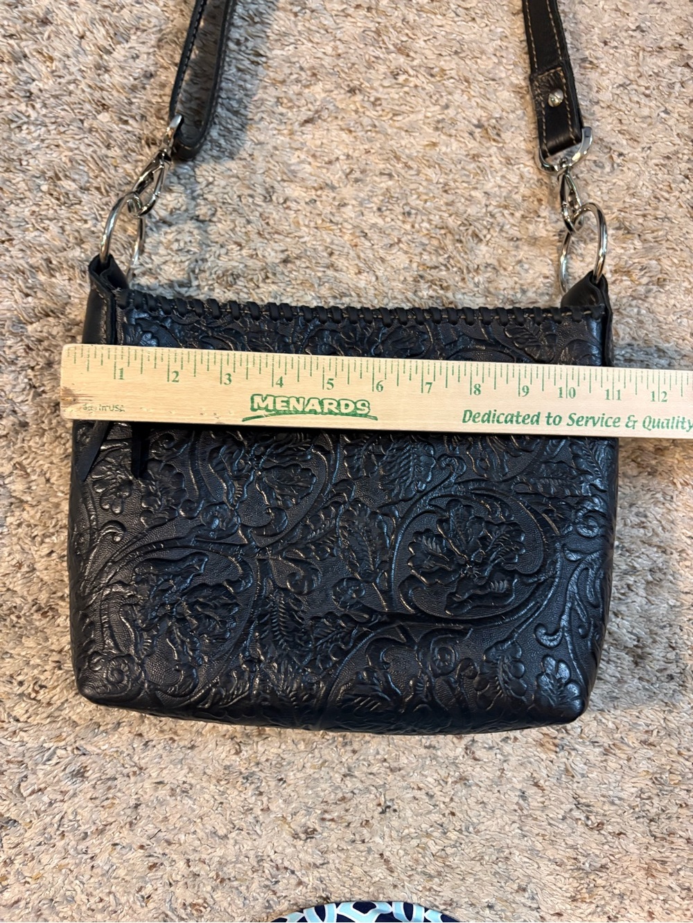 DCL Designer Custom Leather Black and Cream Women's Shoulder Bag - Picture 13 of 14